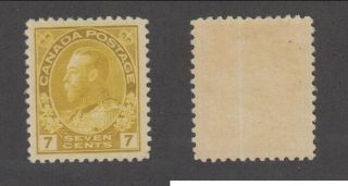 Canada 7c Yellow Ochre Kgv Admiral Stamp 113 (lot 22683)