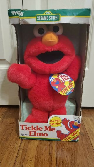 Nib 1996 Tickle Me Elmo Doll Sesame Street Tyco Toy Pbs Vintage
