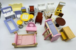 Kidkraft Wooden Dollhouse Furniture Bathroom Kitchen Bedroom Livingroom Patio 22