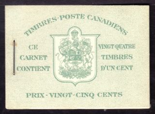 Canada Booklet Bk32d French,  1942 1c,  4 Panes/6,  Type Ii,  Vf,  Mnh