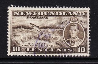 Newfoundland 1937 10c Blackish Brown Perf 13 (comb) Sg 261c Fine.