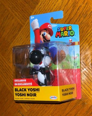 World Of Nintendo Walgreens Mario Series Wave 9 Black Yoshi 2.  5 " Figure