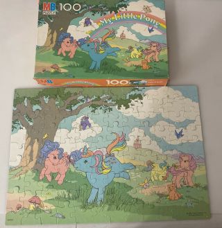 Mb Vintage 1985 My Little Pony Puzzle 100 - Pc Complete 4576 - 2