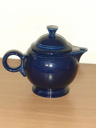 Fiestaware Cobalt Teapot Fiesta Dark Blue Large 44 Oz Teapot With Lid