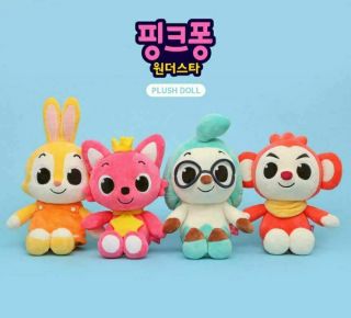 Pinkfong Wonderstar Plush Doll Pinkfong Hogi Poki Jenny Character Set (4ea)