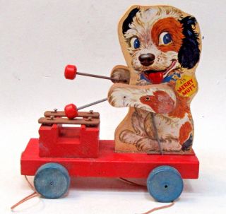 1949 Fisher Price Merry Mutt 473 Pull Toy.  No Paper Loss