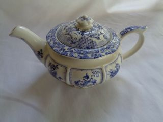 James Sadler Made In England Blue 1 Cup Tea Pot Afternoon Fruit Harvest