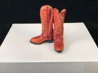 Line 1/6 Scale Red Leather Cowboy Boots