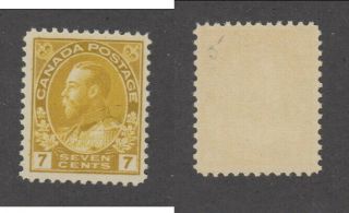 Mnh Canada 7c Kgv Admiral Yellow Ochre Stamp 113 (lot 20068)