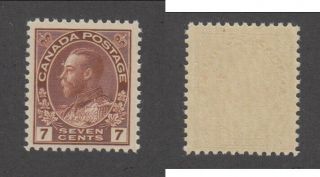 Mnh Canada 7c Kgv Admiral Stamp Dry Printing 114 (lot 20080)