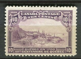 Canada; 1908 Early Quebec Anniversary Issue 10c.  Value