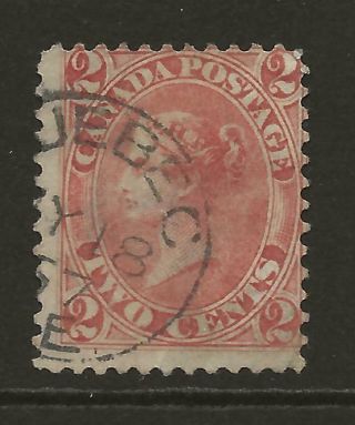 1864 Colony Of Canada Sg44 2c Rose Red Fine Thin Patch Classic Stamp