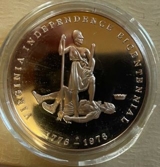 1776 - 1976 Virginia Independence Bicentennial Silver Commemorative Coin