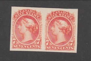 7c Canada Vermillion Bill Proof Pair On India Paper On Card Fb24 (lot F743)