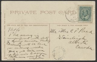 1911 Alberta Bow River Post Card,  Banff Duplex,  To Stainsleigh Split Ring