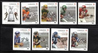 2012 Canada Sc 2568i - 2567i - 100th Grey Cup Game - Die Cut From Booklet M - Nh