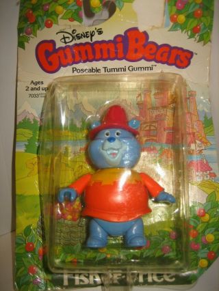 Vtg N Package Fisher Price Disney Tummi Gummi Bears Poseable Figure 1985 Nip