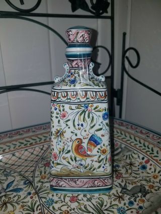 Ceramicas De Coimbra Portugal 97 - Hand Painted 7.  5 " Decanter