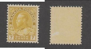 Canada 7c Yellow Ochre Kgv Admiral Stamp 113 (lot 22677)