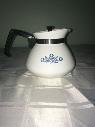 Vintage Corning Ware Blue Cornflower Water/coffee/tea Pot With Lid,  6 Cup,  P - 104