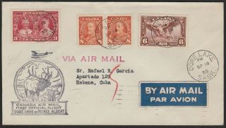Ffc - Aamc 3527c - 1935 - Dore Lake To Prince Albert - Air Mail To Habana