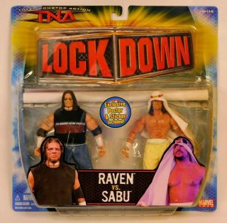 Tna Impact Lockdown Raven Vs Sabu 2 - Pack Figures 2006 Moc Marvel Toys