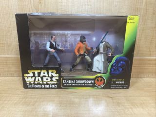Star Wars Power Of The Force Cantina Showdown Playset W/ 3 Action Figures