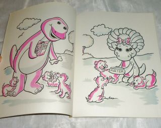 Vintage 1994 Barney & Baby Bop Paint with Water Book Golden Books Non Toxic NOS 2