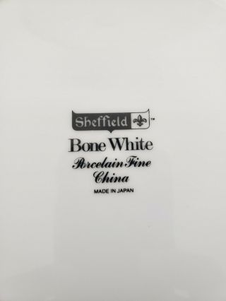 Sheffield Bone White Porcelain China Made In Japan 10.  5 " Dinner Plate Set Of 4