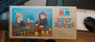 Vintage Tupperware Kids Playing Busy Blocks And Animals