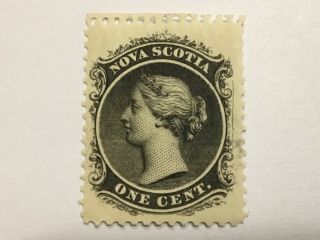Old Stamp Nova Scotia 1 Cent Black Qv Mh