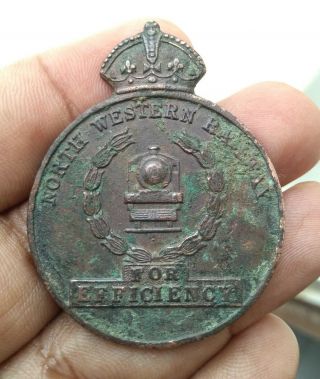 British India North Western Railway Badge For Efficiency With Royal Crown L@@k