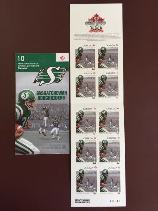 Canada Stamp Booklet - 2012 P - Stamp Cfl Saskatchewan Roughriders Booklet Of 10