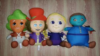 Willy Wonka And The Chocolate Factory Complete 11 " Plush Set Of 4 Licensed