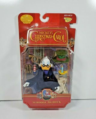 Mickey ' s Christmas Carol Movie Figurines Mickey Mouse,  Scrooge McDuck,  Morty NIB 3