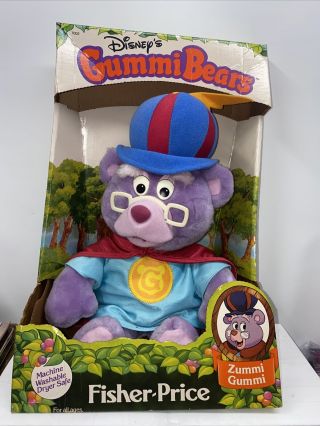 Vintage 1985 Gummi Bears Zummi Gummi Plush Doll Fisher Price 13 " Disney Mib