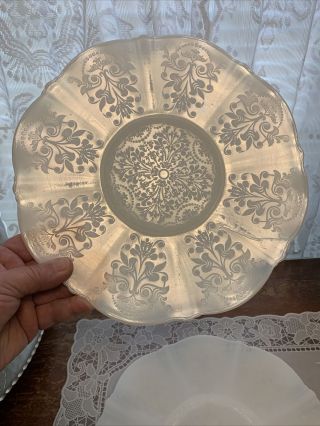 Macbeth Evans American Sweetheart Depression Glass Plate White Opalescent Monax