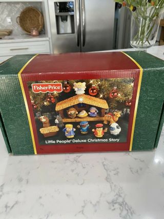 Fisher Price Little People Nativity Deluxe Christmas Story Set Lights Music Work