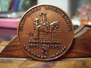 1969 Santa Clara County,  California Copper Medal 200 Years 1769 - 1969 " Knight "