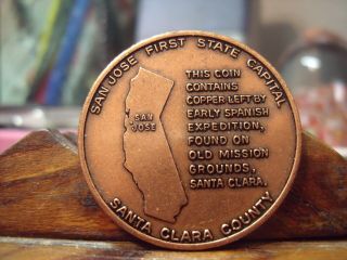 1969 SANTA CLARA COUNTY,  CALIFORNIA Copper Medal 200 YEARS 1769 - 1969 