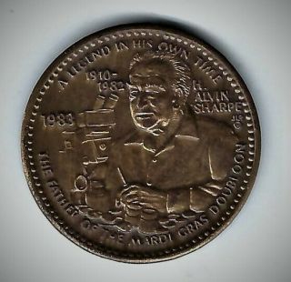 H.  Alvin Sharpe Memorium Bronze Doubloon Coin Token Medal Mardi Gras Doubloon