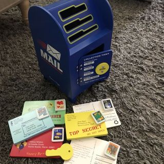 Melissa & Doug Stamp & Sort Wooden Wood Toy Mailbox Pretend Play Mail Postman