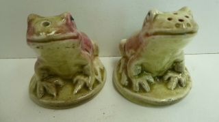 Australian Pottery Darbyshire Frogs Salt & Pepper Shakers Pair