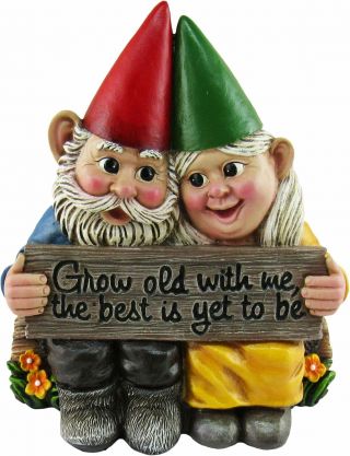 Dwk 5.  75 " Growing Old Together Garden Gnome Couple In Love Best Friends