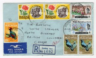 Malaysia 1967 Registered Airmail Cover To Bc Canada - Sent Via Montreal Amf