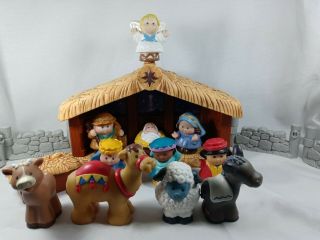 Fisher Price Little People Christmas Story Deluxe Nativity Manger Scene Set 2002 2