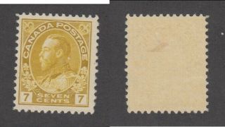 Canada 7c Yellow Ochre Kgv Admiral Stamp 113 (lot 22675)