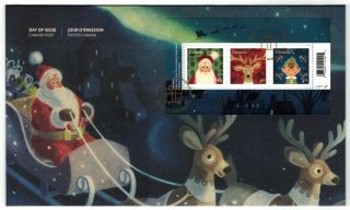 Canada Christmas Fdc 2021 Santa,  Elf And Reindeer 3 Different Denominations