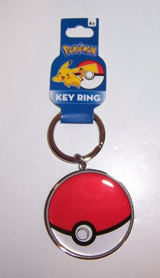 Licensed Nintendo Pokemon Poke Ball Pokeball Key Chain Ring Keychain Fob