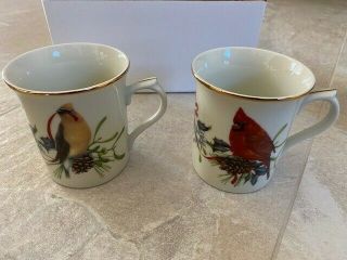 2 X Lenox Porcelain Winter Greetings Catherine Mcclung Mug Cup - Box